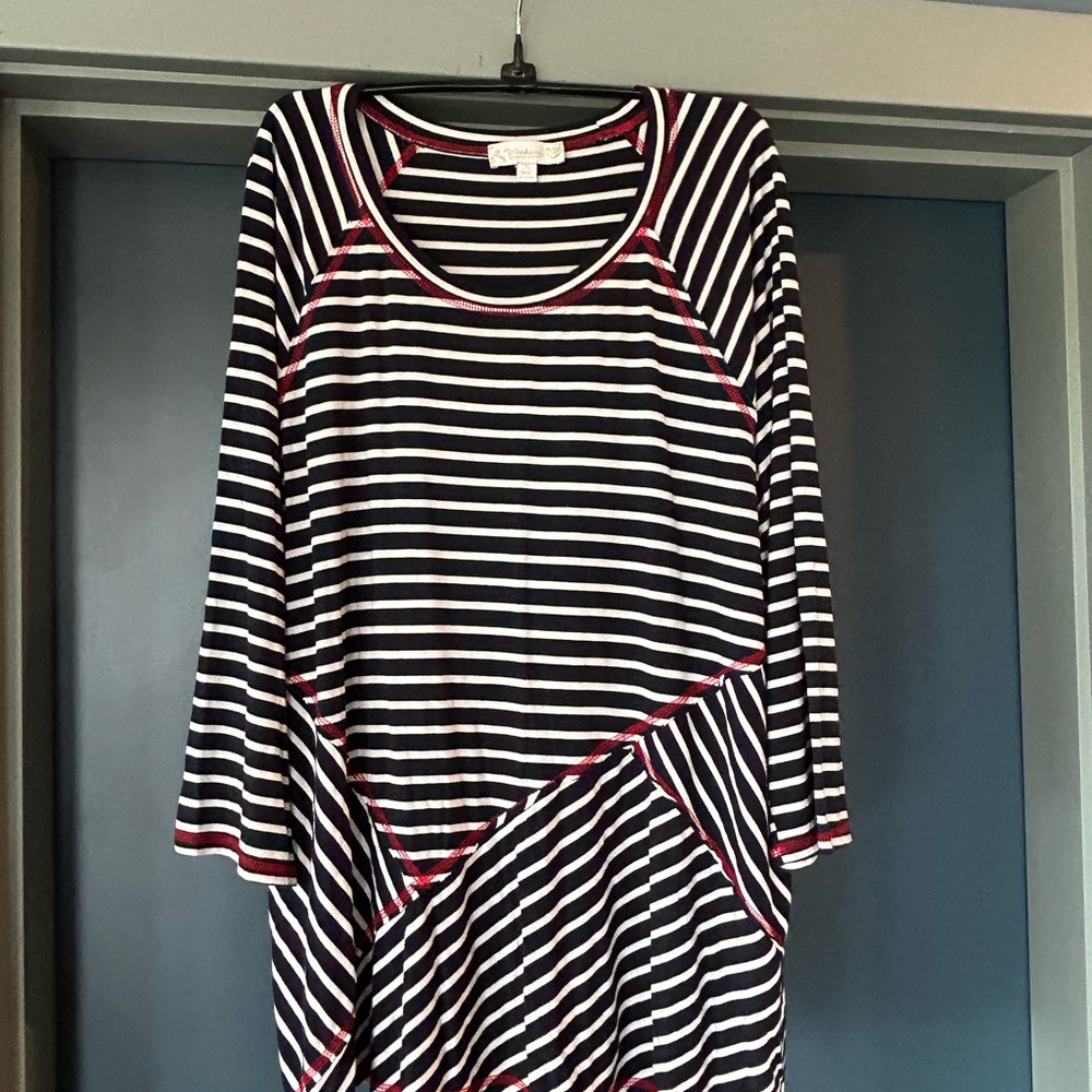 Suzanne Betro Black and White Striped Tunic